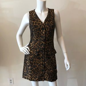 Leopard Sleeveless Button Front Dress